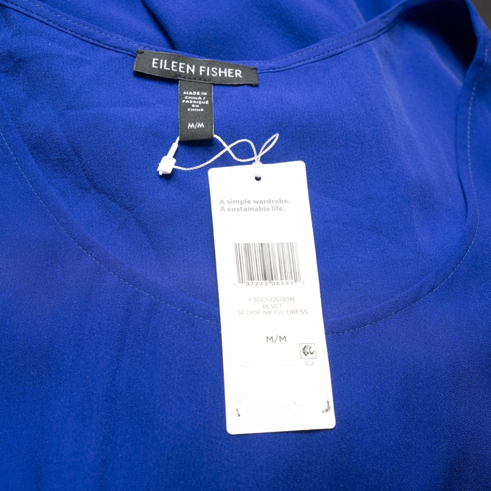 Eileen Fisher - Silk Georgette Scoop Neck Dress‎ - Picture 6 of 10